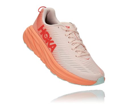 Hoka One One Rincon 3 Ženske Pohodni Čevlji Srebrna / Koralna SI-946132T